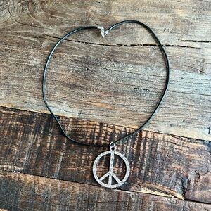 Silver Peace Pendant Necklace